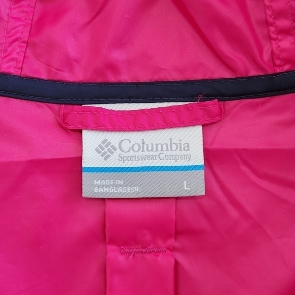 Columbia Flash Forward Windbreaker Jacket Pink Blue Large - Picture 5 of 12